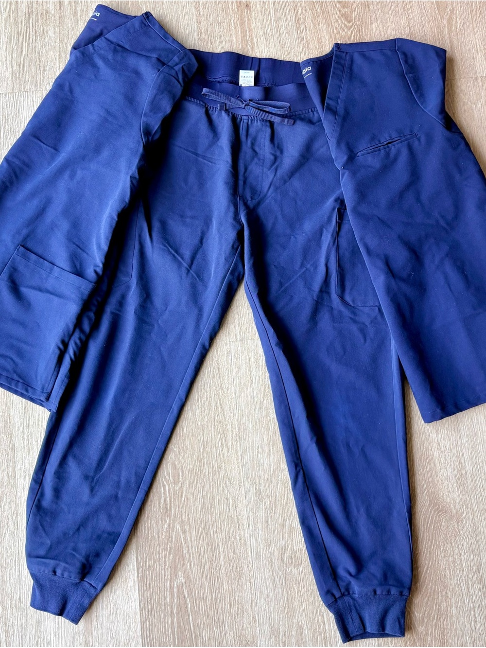 Mandala Women's Navy Blue Jogger Pants with Elastic Cuffs and Two Matching Tops